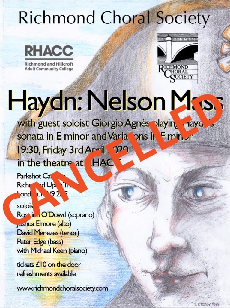 We are sorry to announce the cancellation of our Easter concert. Watch this space for announcements on future performances